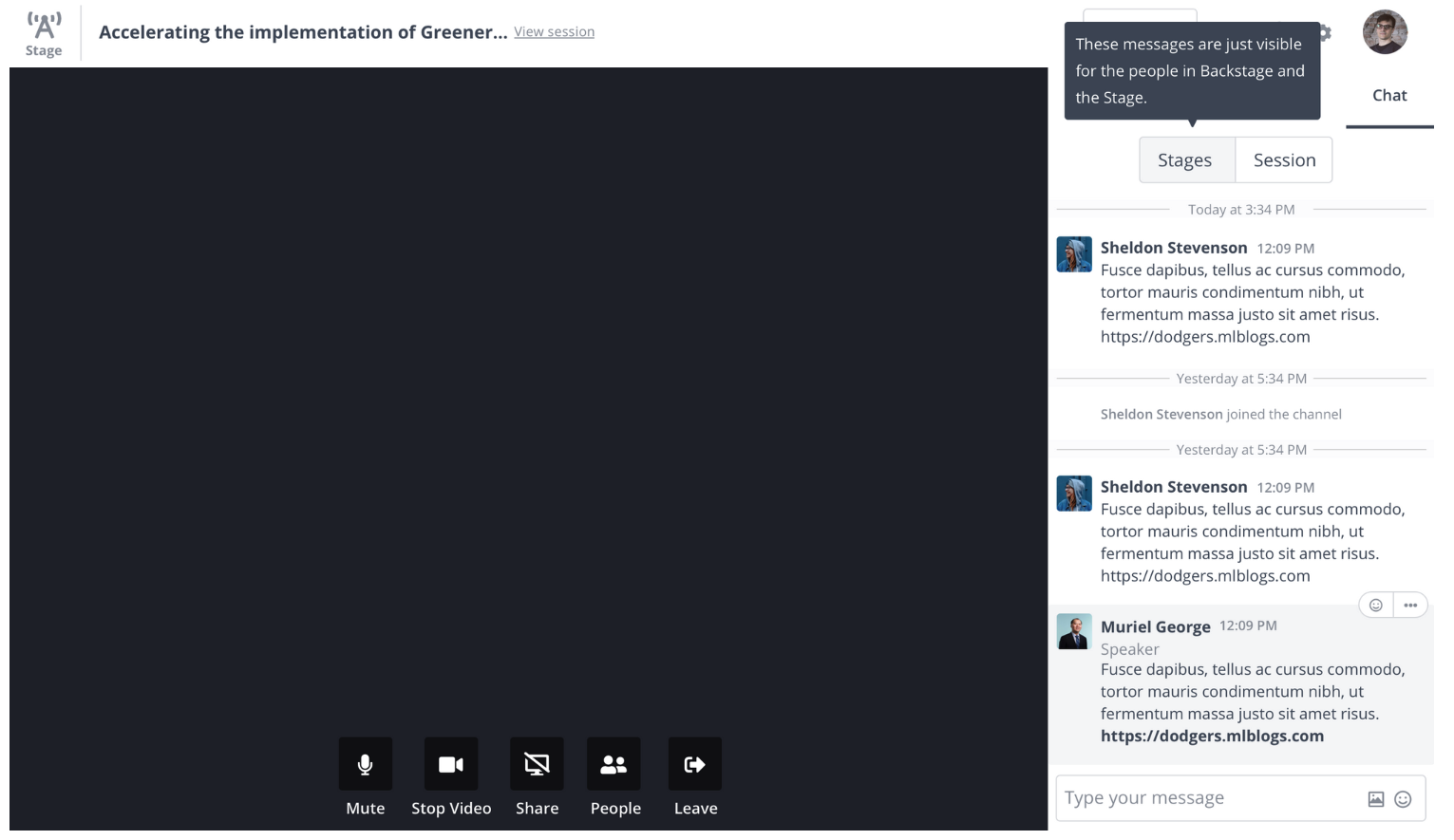 Session chat